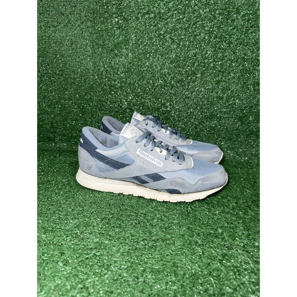 Reebok Classic Mens Size 9 Blue White Nylon Casual Comfort Daily Retro Sneakers
